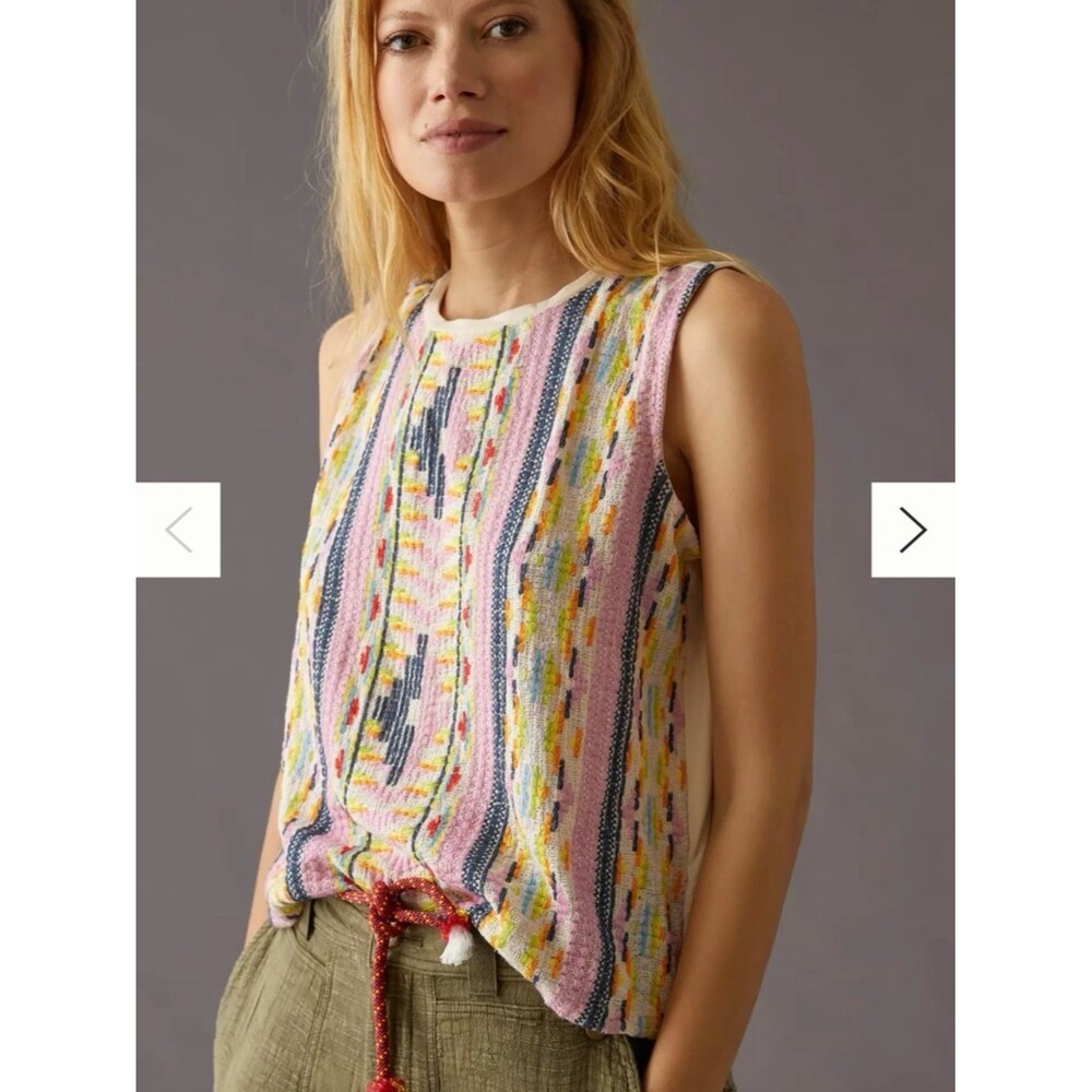 dolan Multicolor Striped Knit Tank Top - Pink, Navy, Yellow